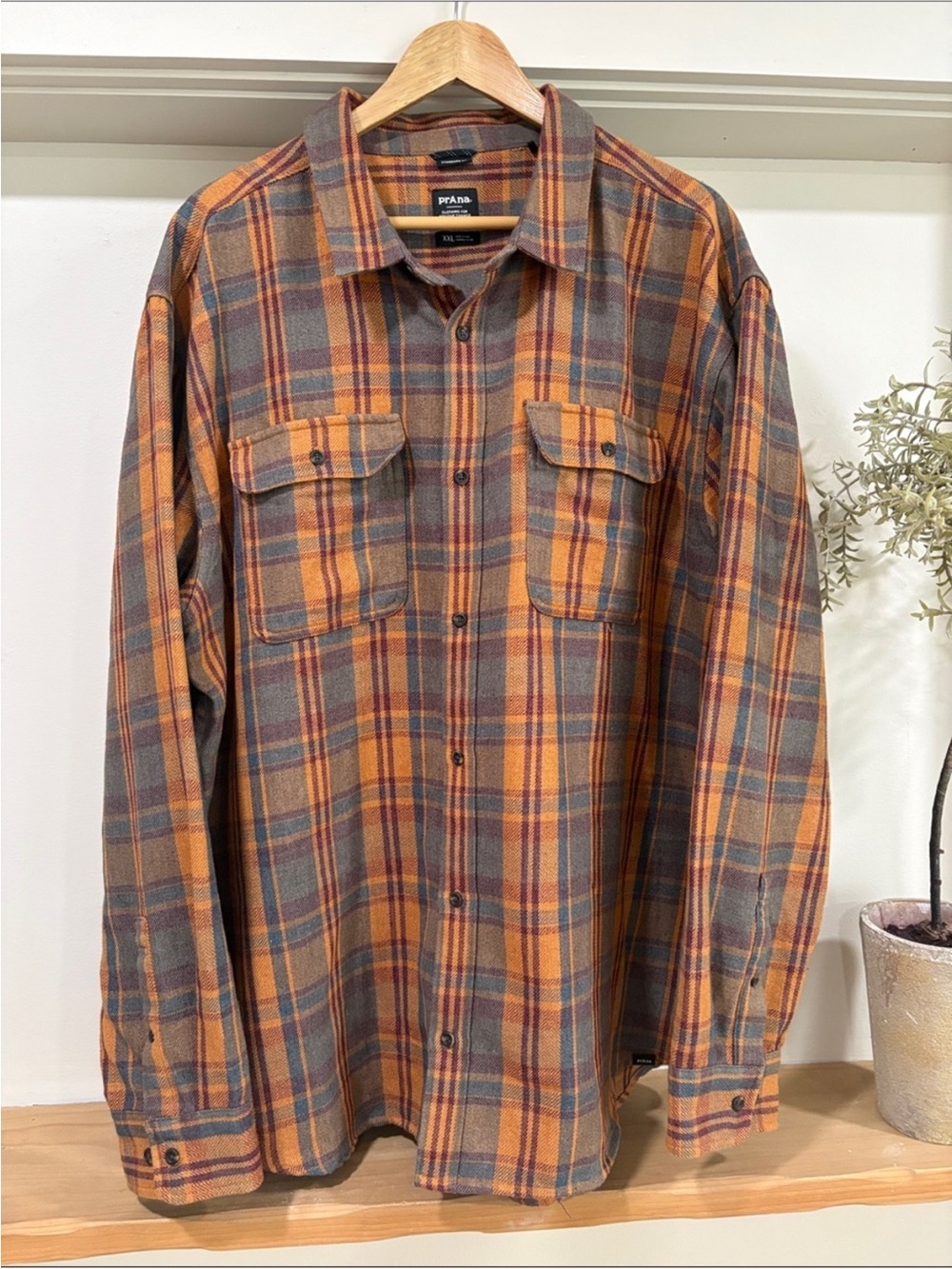 Prana Classic Plaid Standard Fit Westbrook Men’s Shirt, Size XXL - Picture 2 of 12